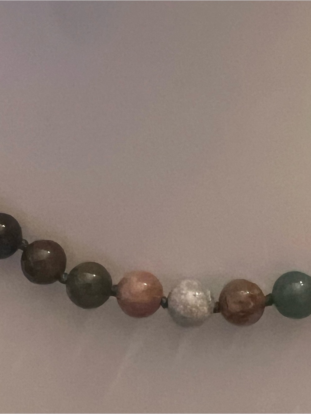 New hand knotted natural mixed agate bead 18” necklace